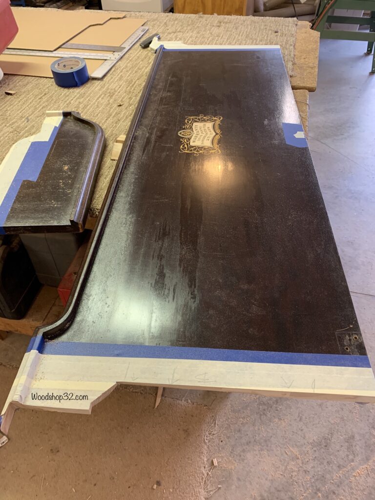 piano lid to be cut into table top