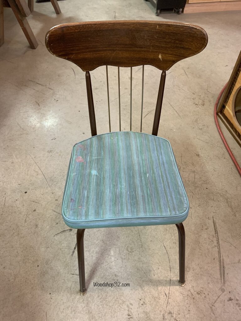 old mid century modern metal chair