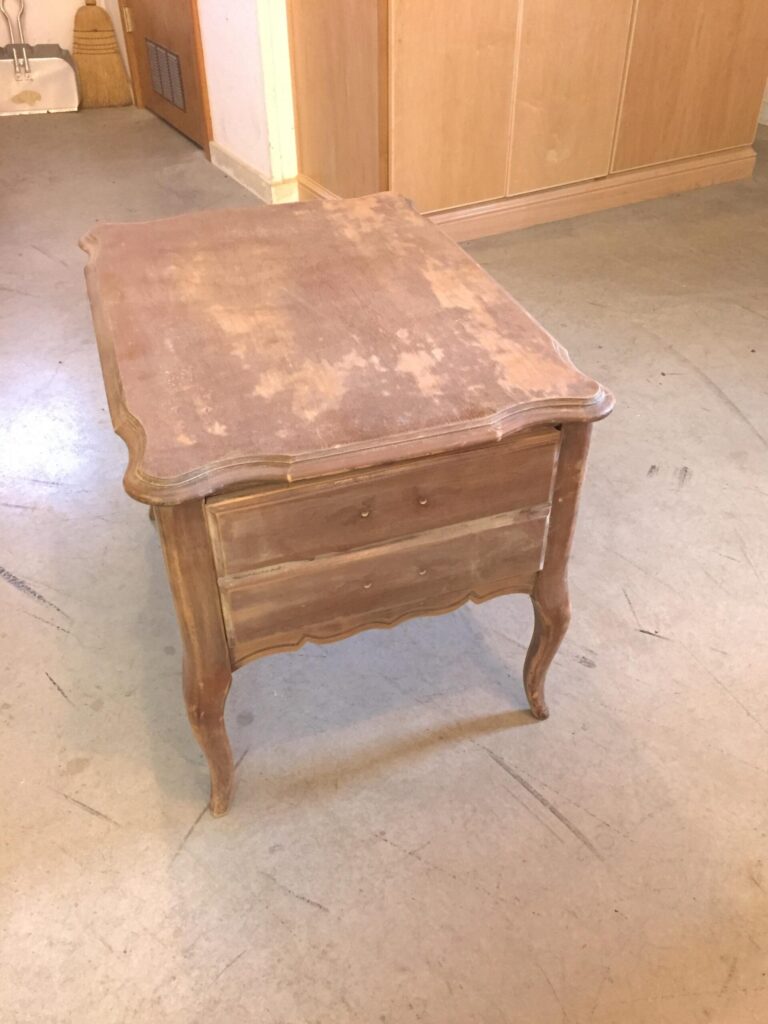 old end table furniture in rough shape