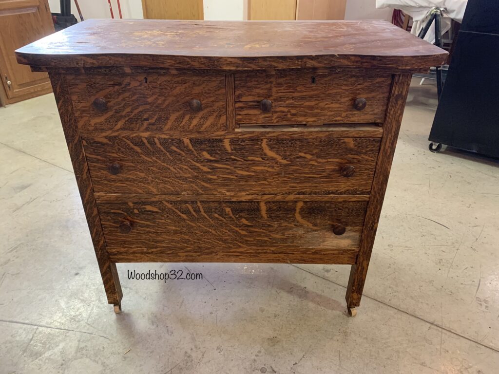 antique vintage dresser tiger stripe