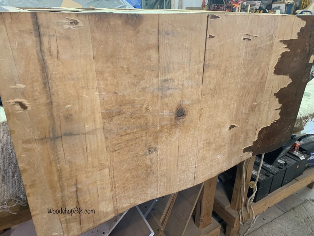 removing antique vintage dresser top veneer