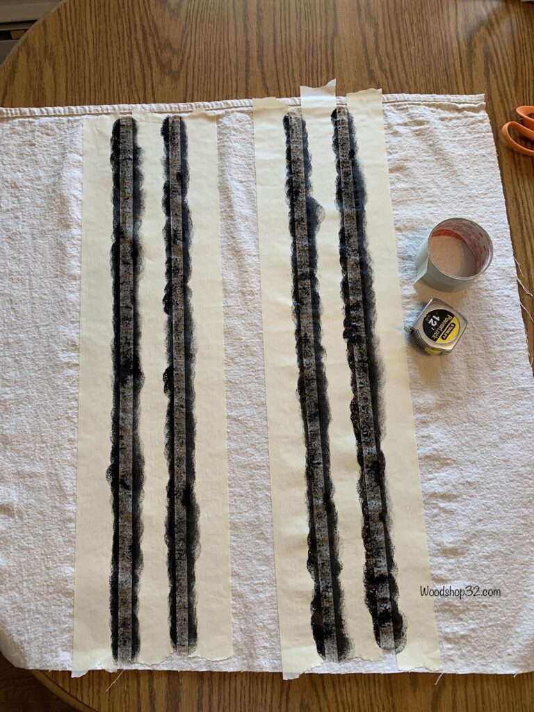 painting black stripes on seat fabric
