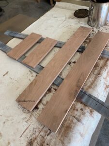 staining scrap wood boards