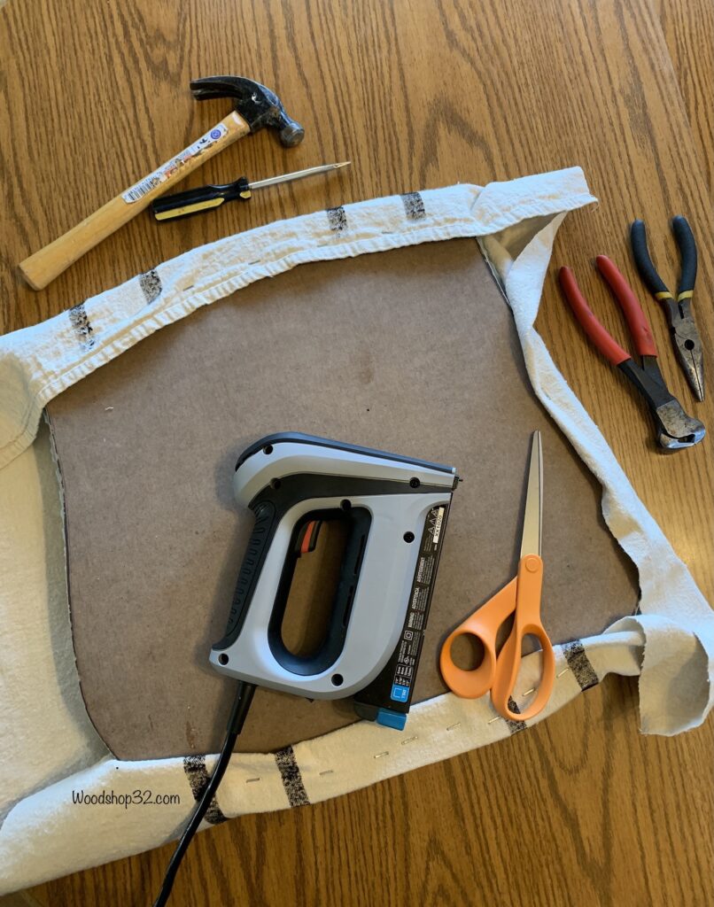 tools for upholstering seat cushion