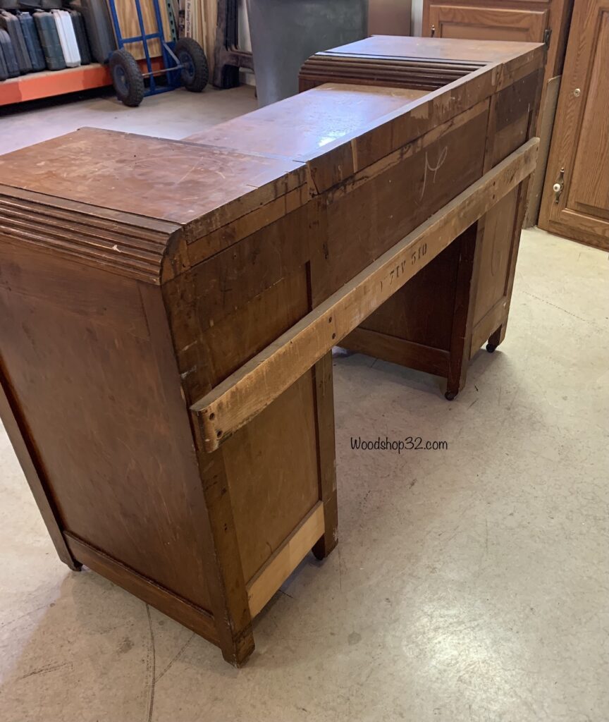 back view of antique vanity dresser